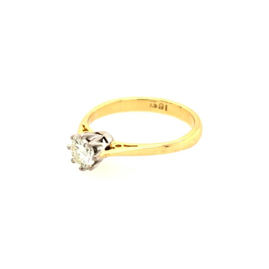 Pre Owned 18ct Diamond Solitaire Ring ZU7